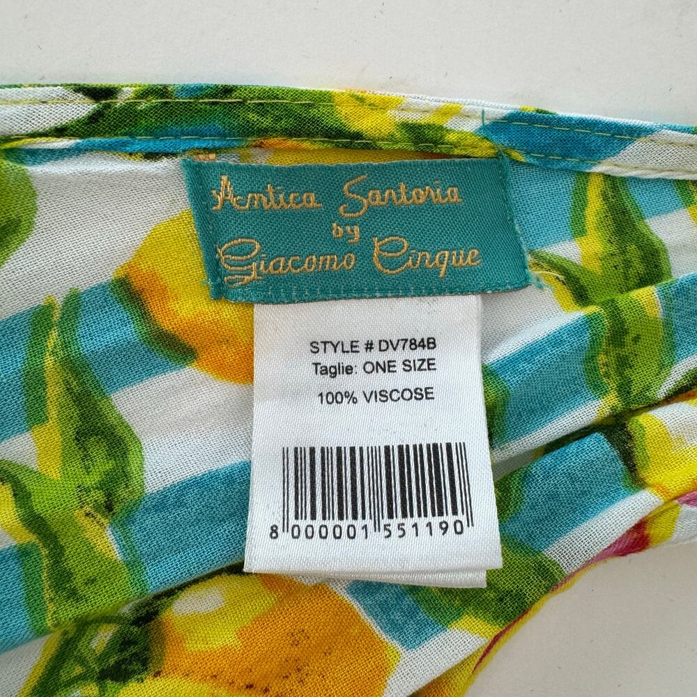 Antica Sartoria Lemon Floral Print Maxi Dress Sleeveless Tiered OS - Picture 11 of 12